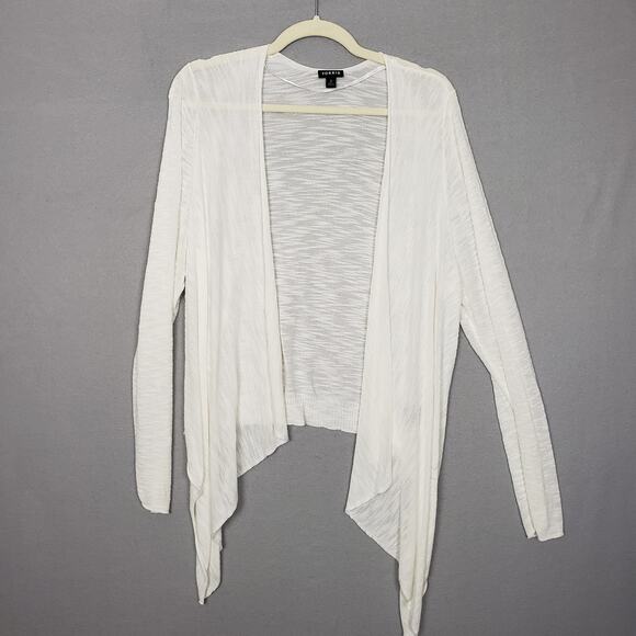 Torrid Size 2X Loose Knit Waterfall Cardigan Cream Semi Sheer Lightweight Layer - Picture 1 of 5